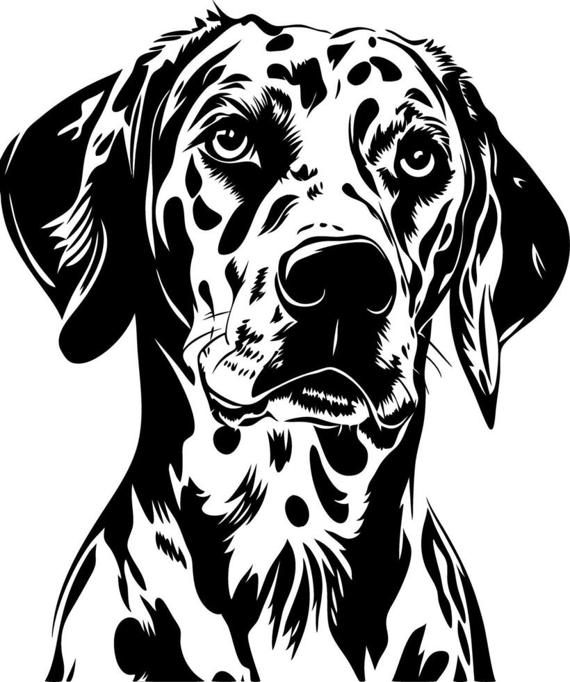 Dalmatian Dog Portrait Illustration for Tattoo and Coloring Design vector