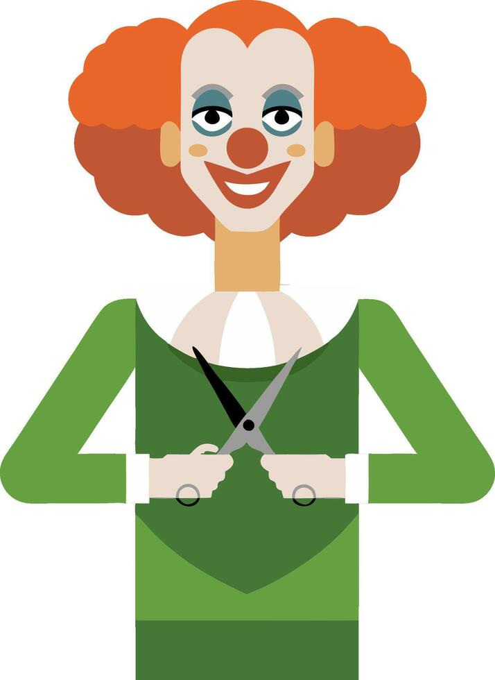 Colorful Clown Hairstylist Illustration for Design and Entertainment vector