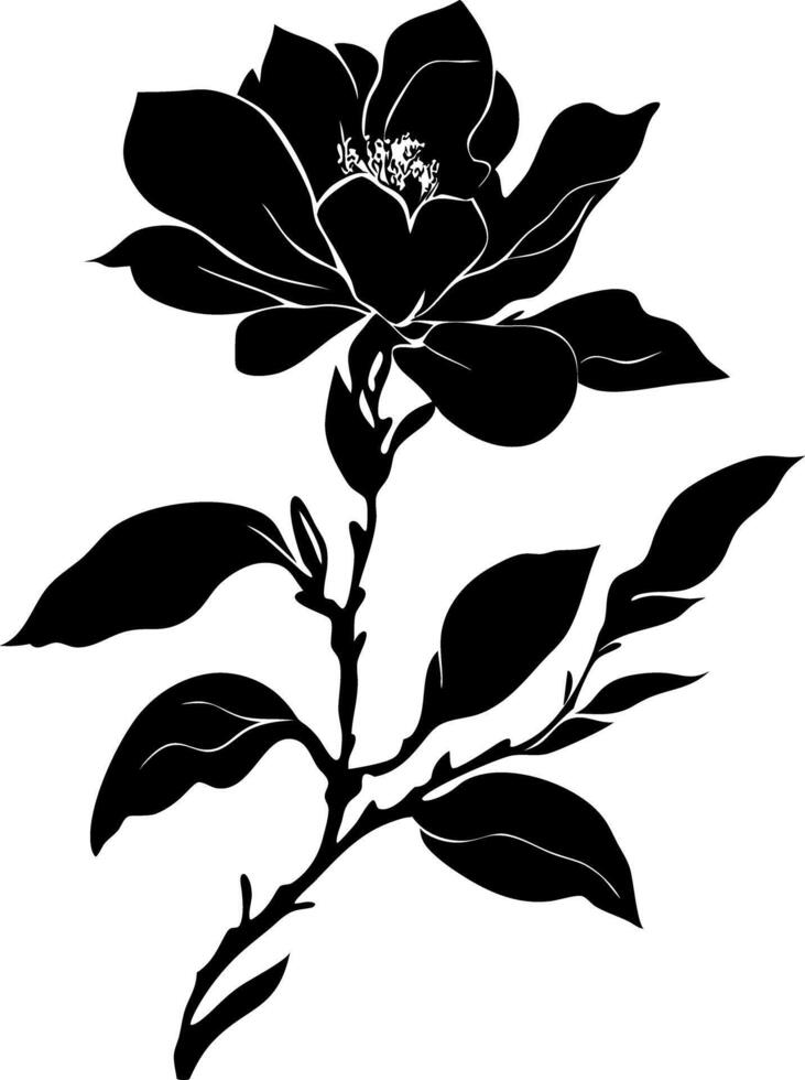 Elegant Black Silhouette Floral Illustration for Creative Design Projects vector