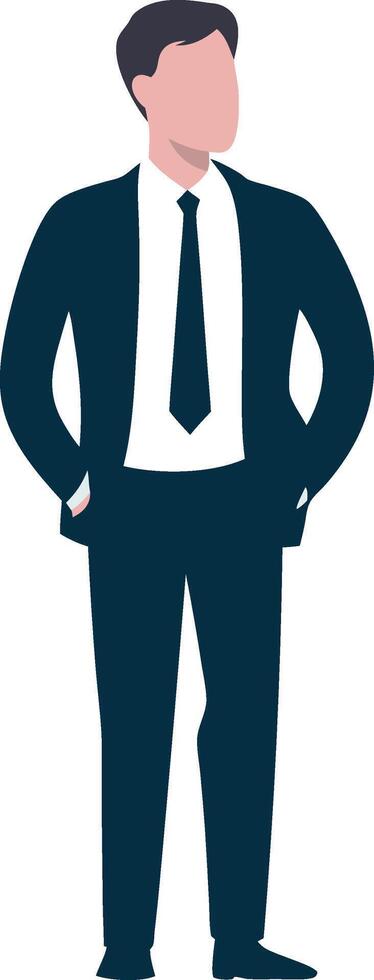 Business Professional Illustration in Formal Suit Composed for Versatile Design Use vector