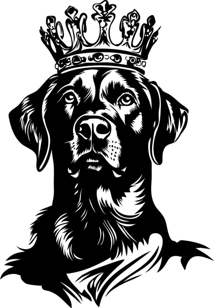 Noble Crowned Dog Royal Canine Portrait Art for Decorative Design vector
