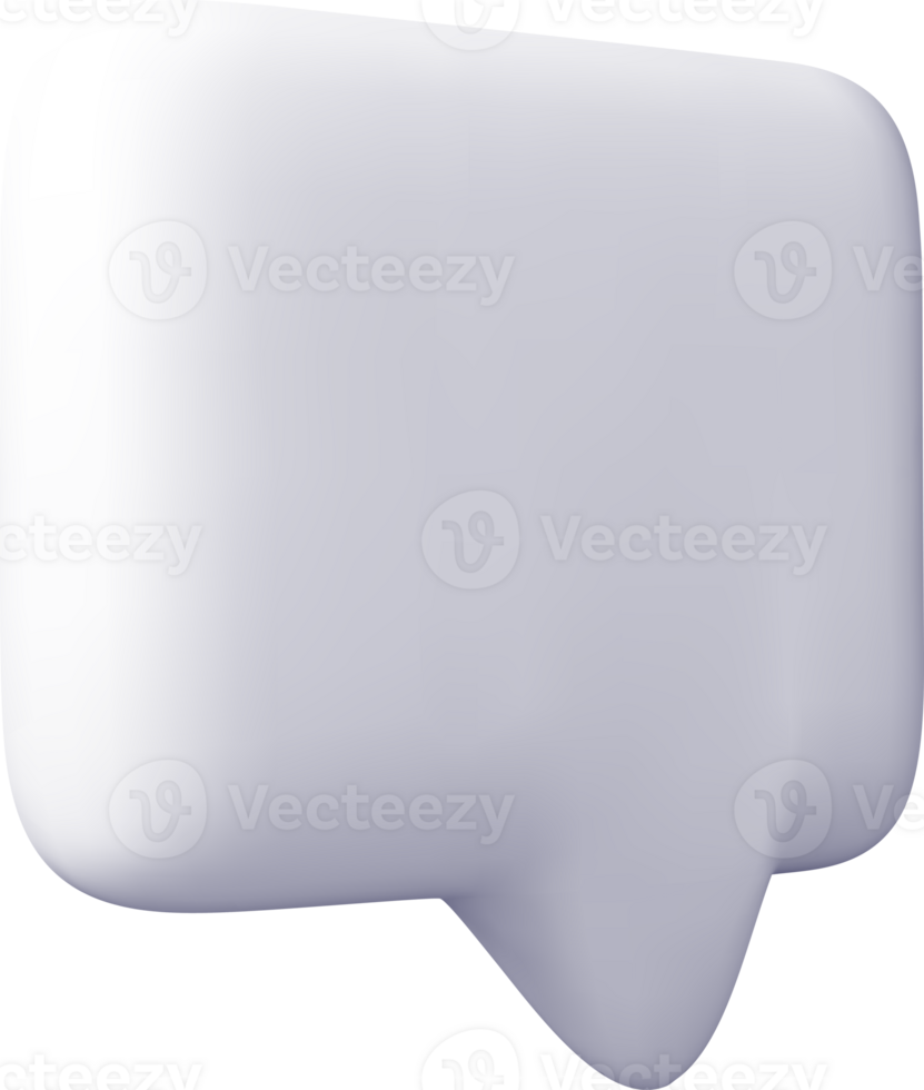 3D Blank White Speech Bubble Icon png