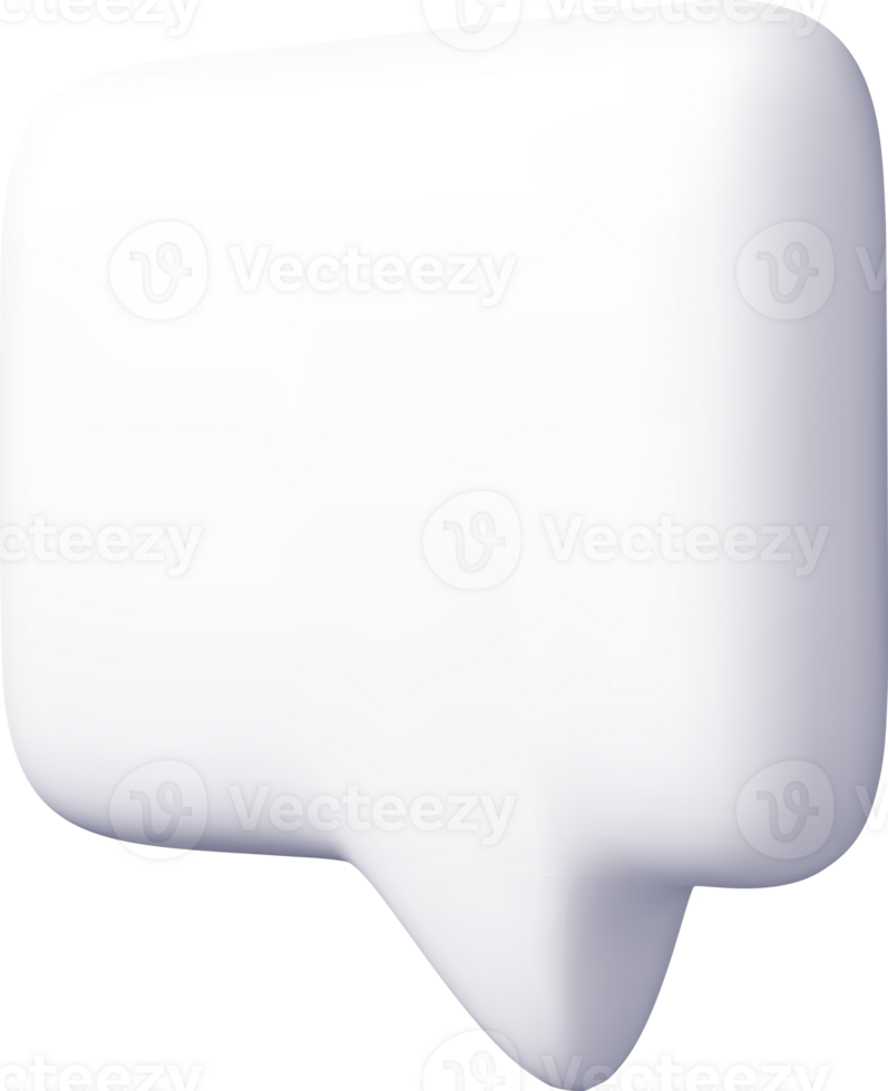 3D white Blank Speech Bubble Icon png