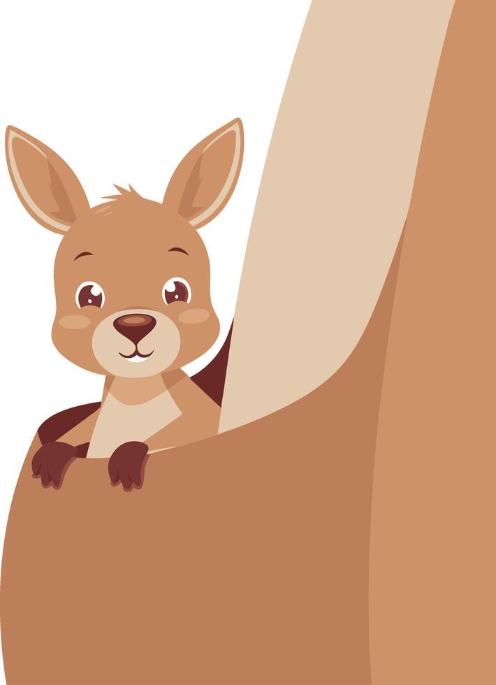 Cute Baby Kangaroo in Pouch Illustration for Children's Books and Art vector