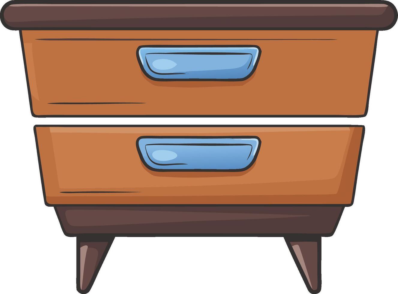 Retro Mid-Century Modern Wooden Drawer Illustration for Home Decor vector