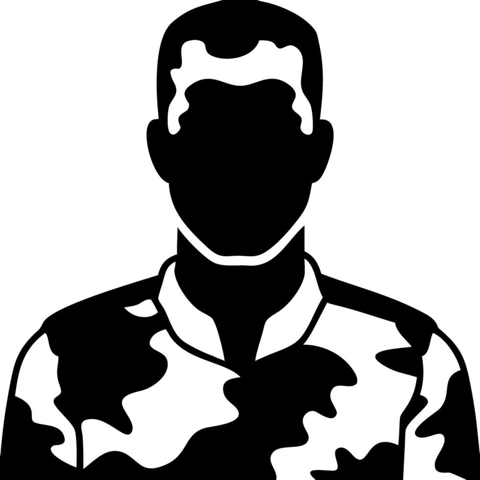 Military Soldier Silhouette in Camouflage for Graphic Design and Print Projects vector