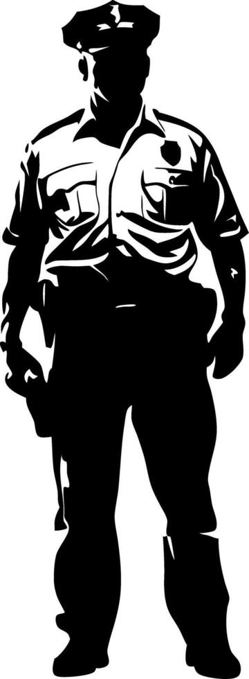 Police Officer Silhouette Art for Design Projects and Tattoo Concepts vector