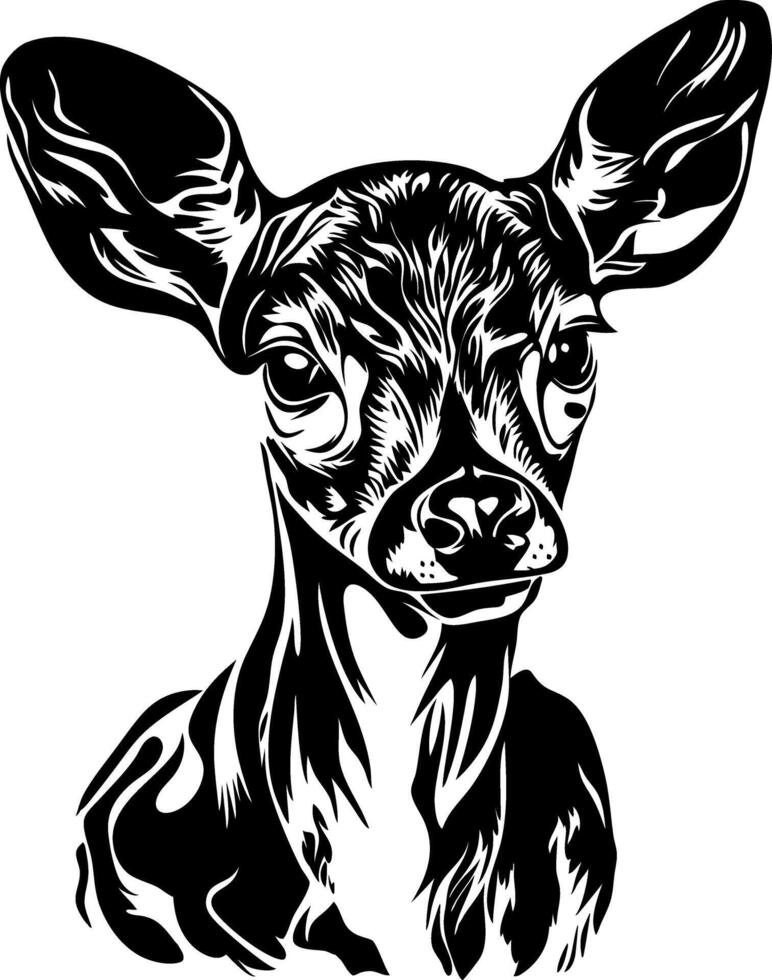 Intricate Deer Illustration in Black Stencil Art Style for Creative Design Use vector
