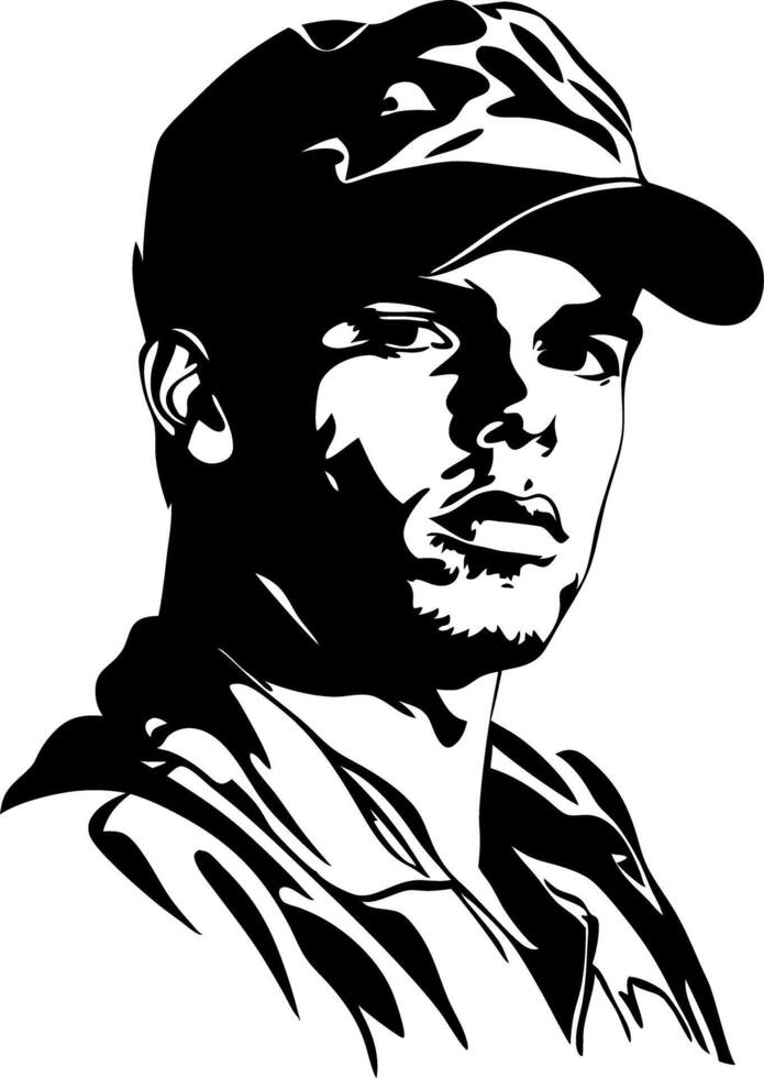 Military Soldier Portrait Illustration for Design and Art Projects vector