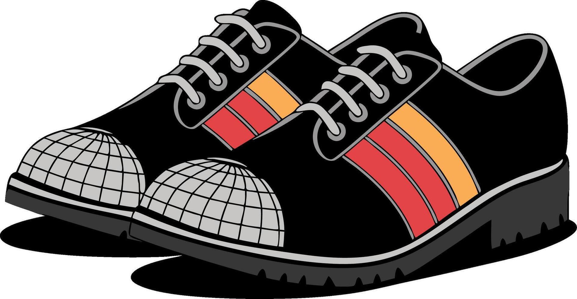 Retro Style Graphic Colorful Sneakers with Striped Pattern Design vector