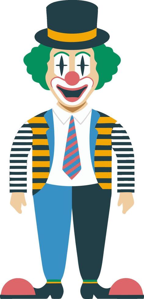 Colorful Cartoon Clown Illustration for Children's Party Designs and Art Projects vector