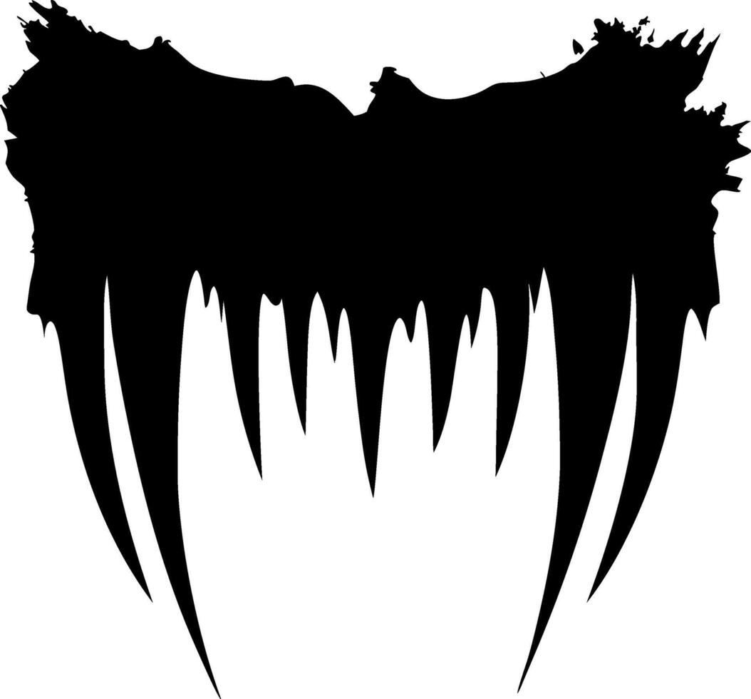 Gothic Tribal Bat Wings Silhouette Design for Tattoos and Halloween Decor vector