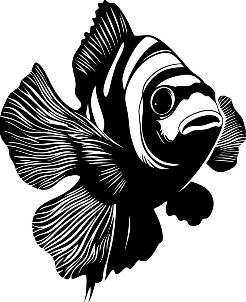 Detailed Black Tropical Fish Illustration for Design and Decor vector