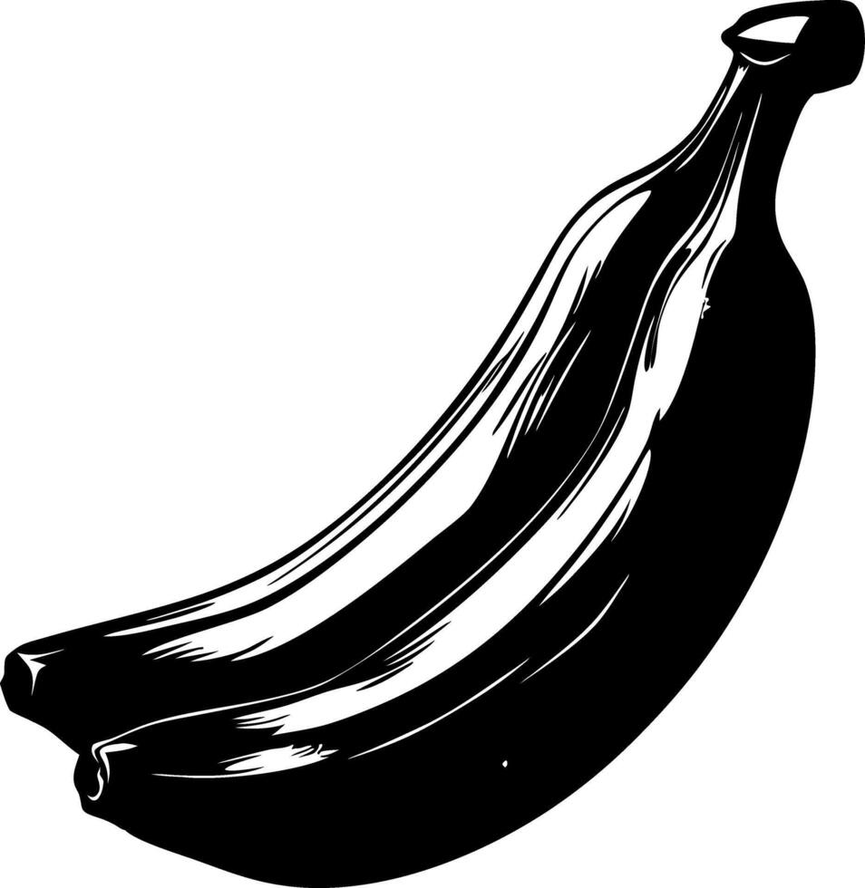 Black Silhouette Banana Fruit Illustration for Art and Design Projects vector