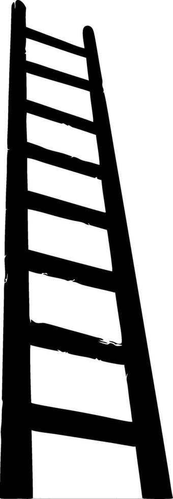Silhouette Ladder Reaching Sky for Success and Achievement Concepts vector