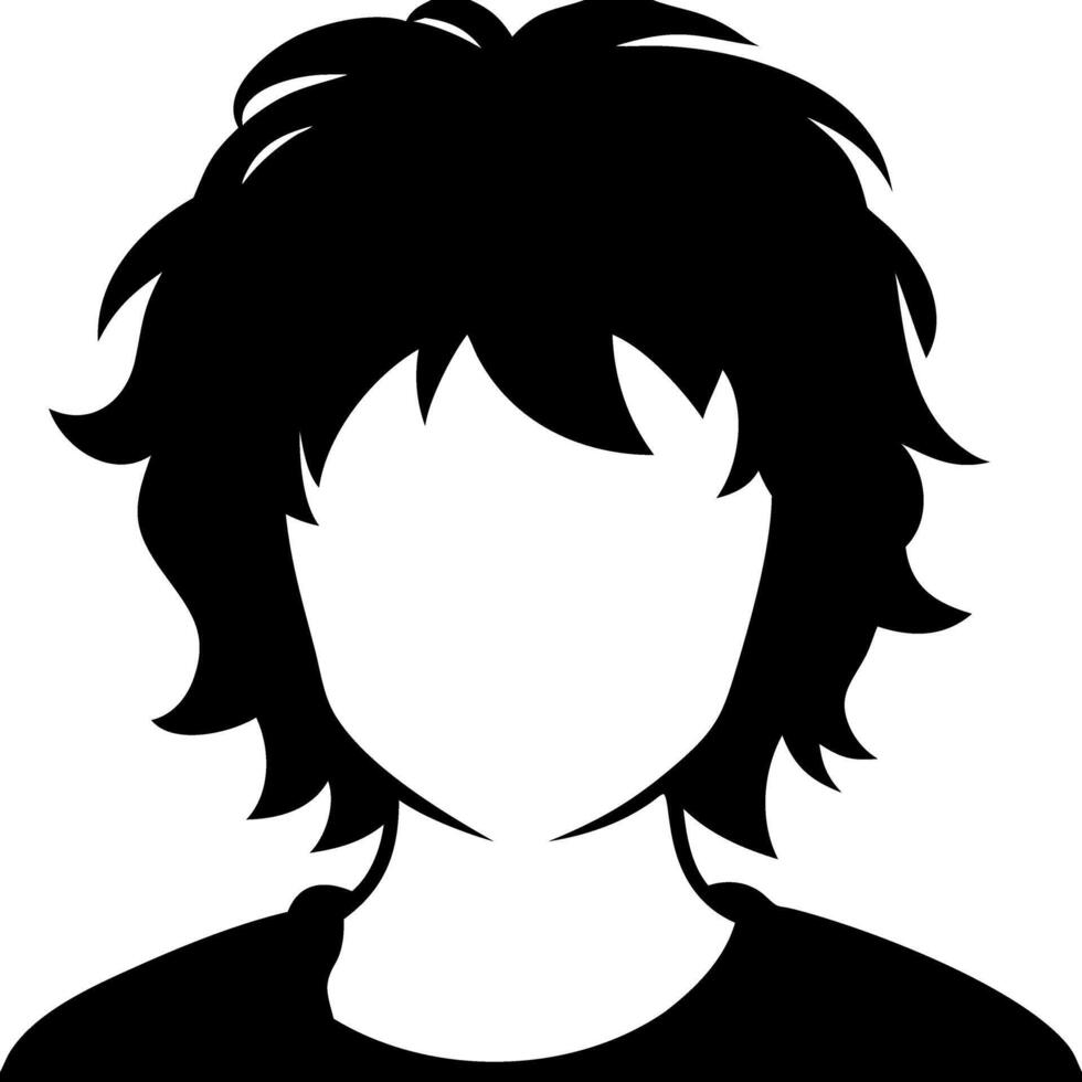 Silhouette of Person with Messy Hairstyle for Artistic and Design Projects vector