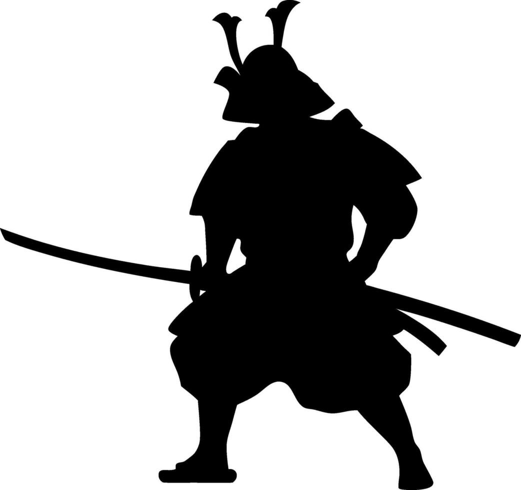 Samurai Warrior Silhouette Illustration for Art and Design Projects vector