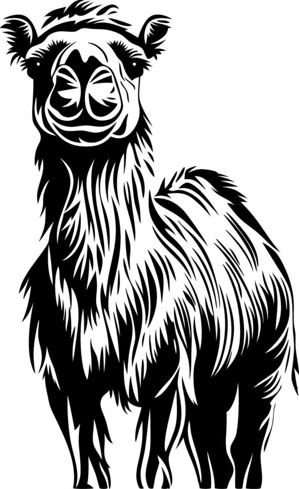 Intricate Camel Silhouette Art for Tattoo or Coloring Book Design vector