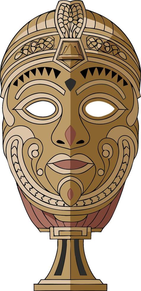 Intricate Ancient Warrior Helmet Art for Historical Illustrations vector