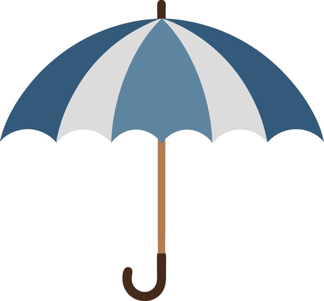 Blue and White Striped Umbrella Illustration for Weather and Design Projects vector