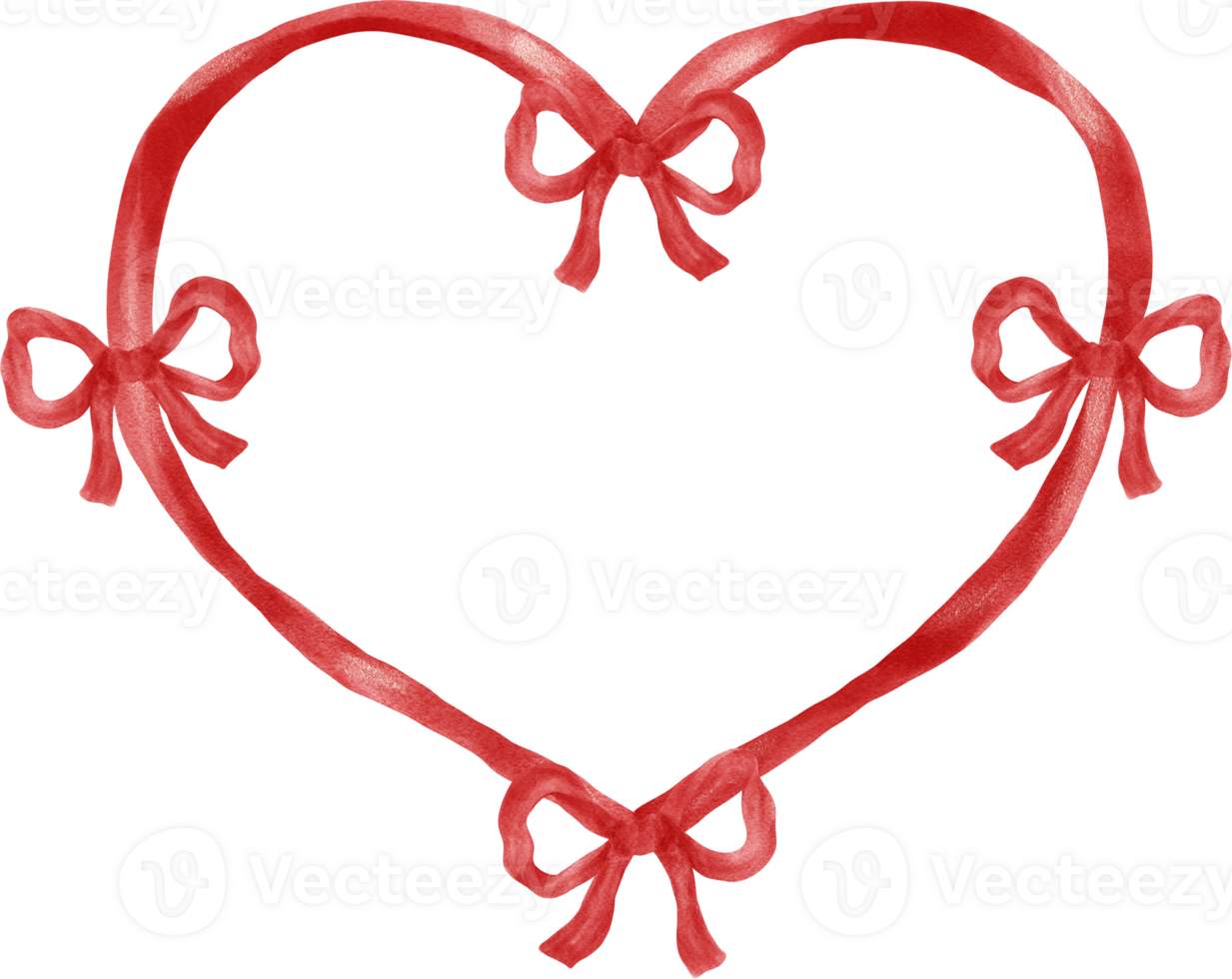 Coquette Heart Shape Frame with bow Watercolor png