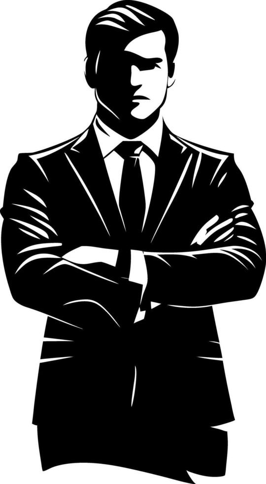 Confident Businessman Silhouette Illustration for Branding and Marketing vector