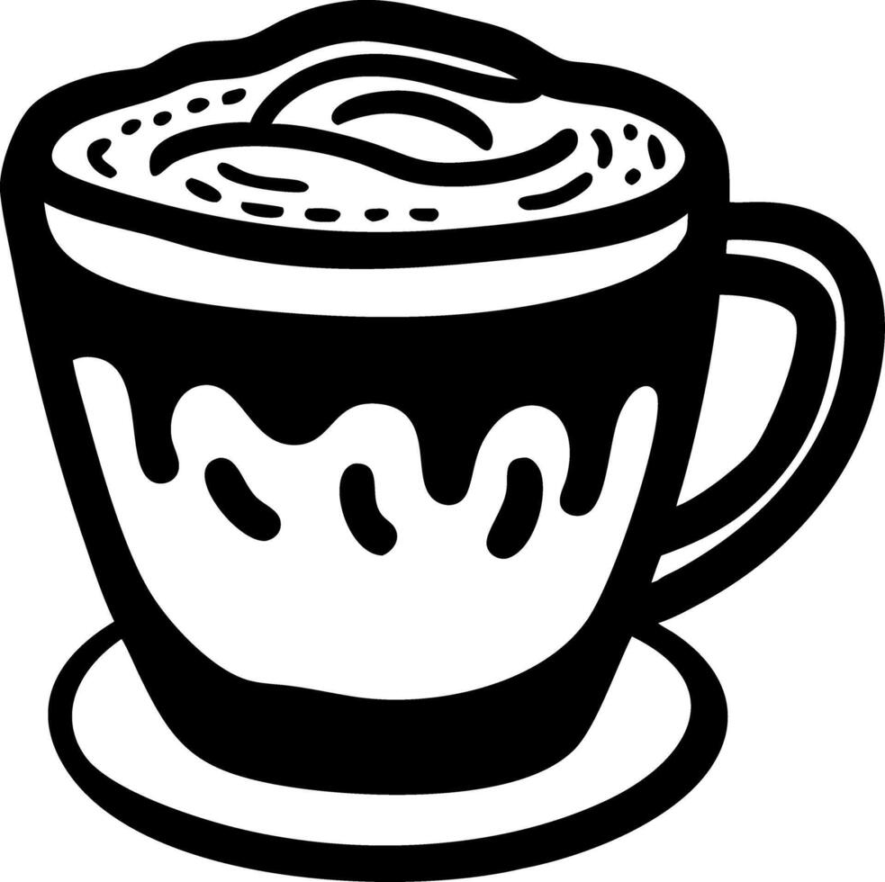 Illustration of Coffee Cup with Foamy Latte Art Design vector