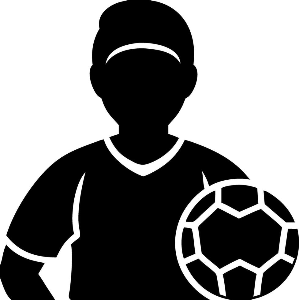 Silhouette Soccer Player with Ball for Sports Design and Branding vector