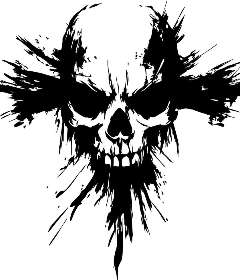 Gothic Grunge Skull Illustration for Tattoo and Apparel Design vector