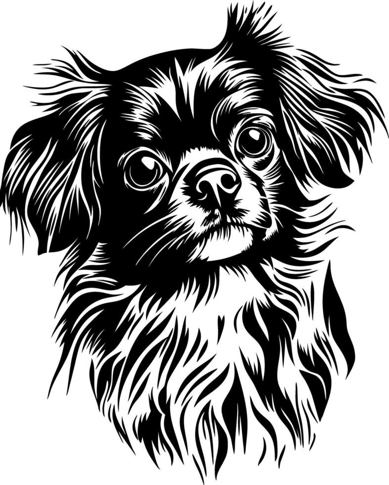 Intricate Fluffy Dog Art for Tattoo and Design Projects vector