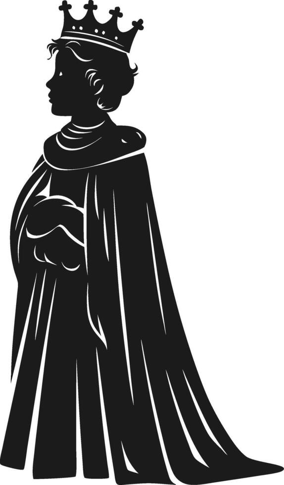 Regal Monarch Silhouette in Royal Robes for Art and Design Projects vector