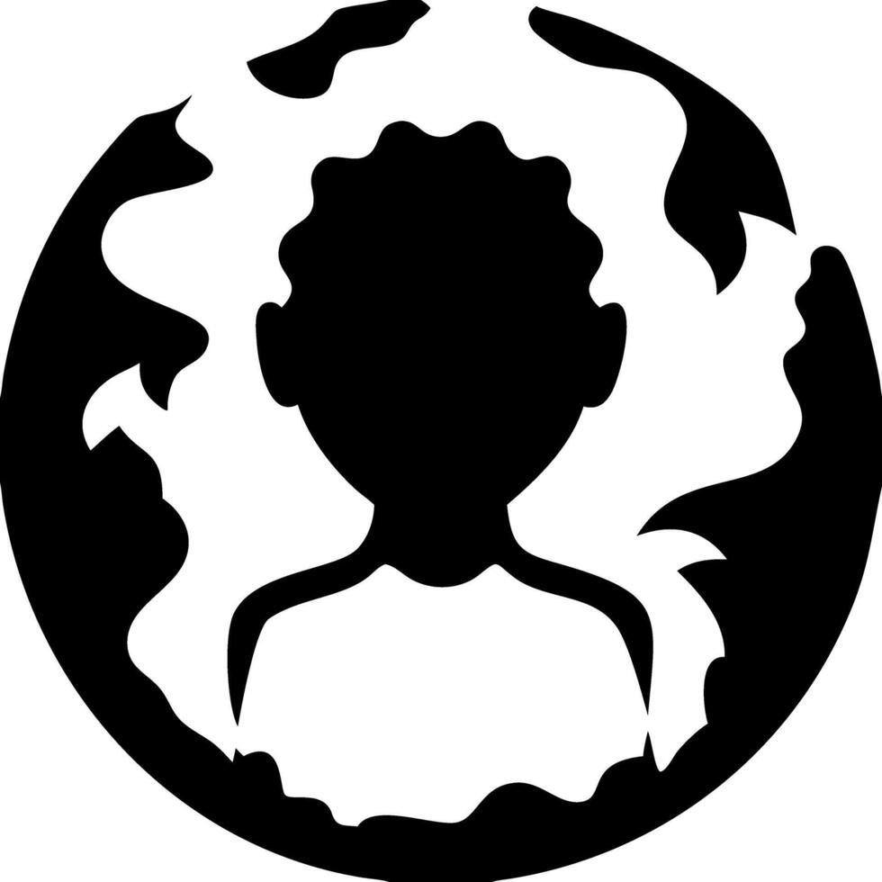 Black Silhouette Afro Hair Woman for Design and Art Projects vector
