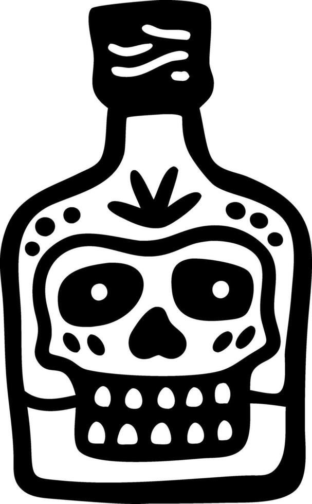 Dia de los Muertos Sugar Skull Bottle Art for Tattoo Design and Decoration vector
