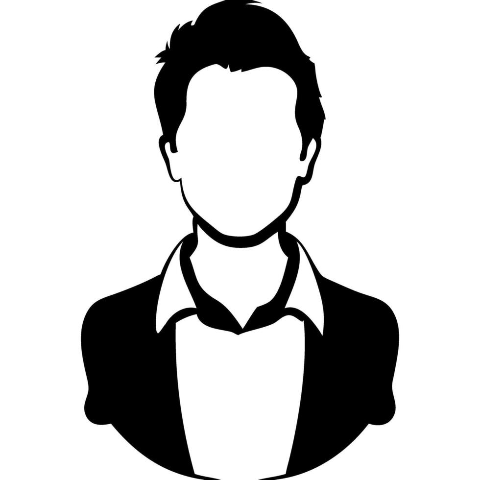 Faceless Male Silhouette in Suit Art for Design Projects vector