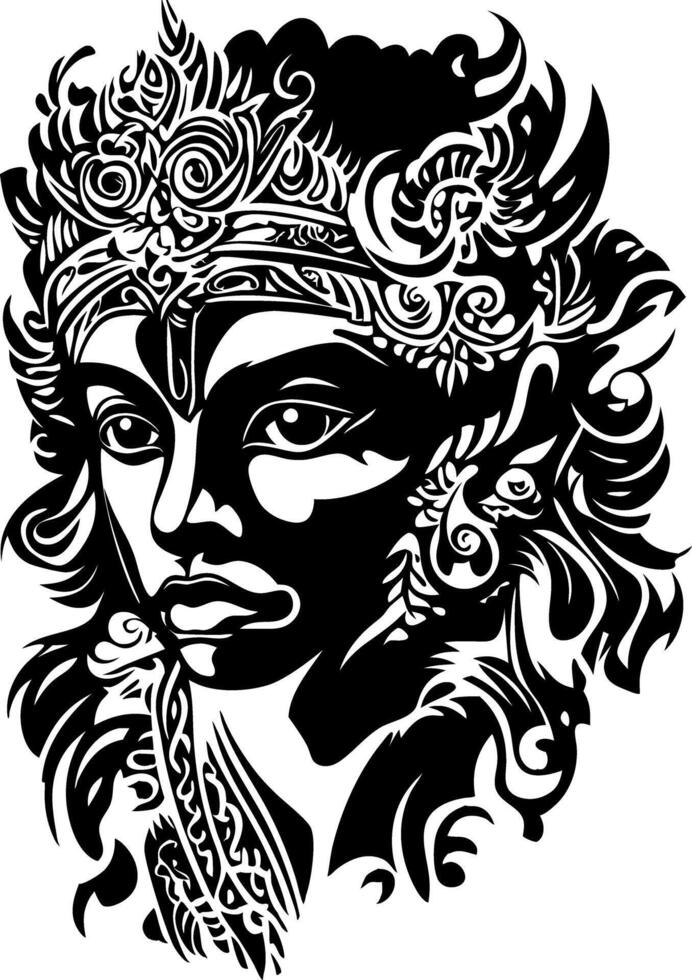 Detailed Tribal Face Art for Tattoo Designs and Artistic Projects vector