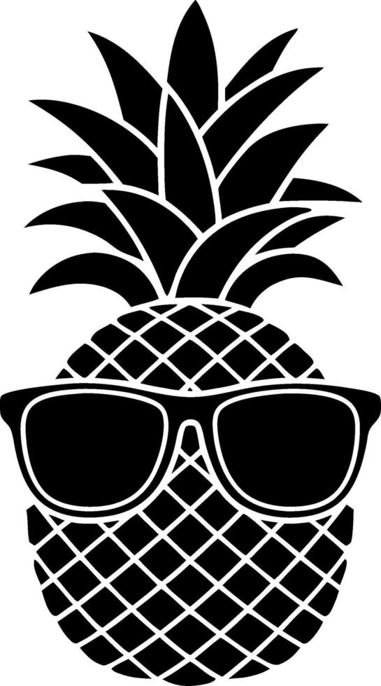 Pineapple Wearing Sunglasses Illustration for Trendy Design Projects vector