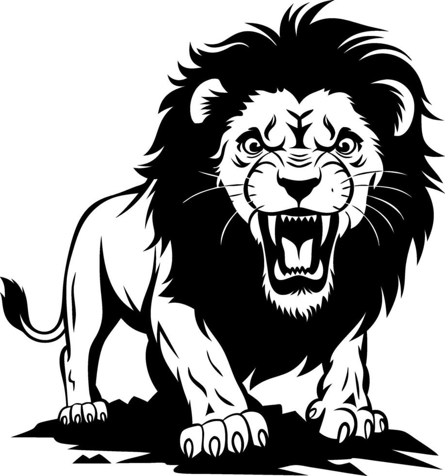Fierce Roaring Lion Illustration for Tattoo or Graphic Design vector