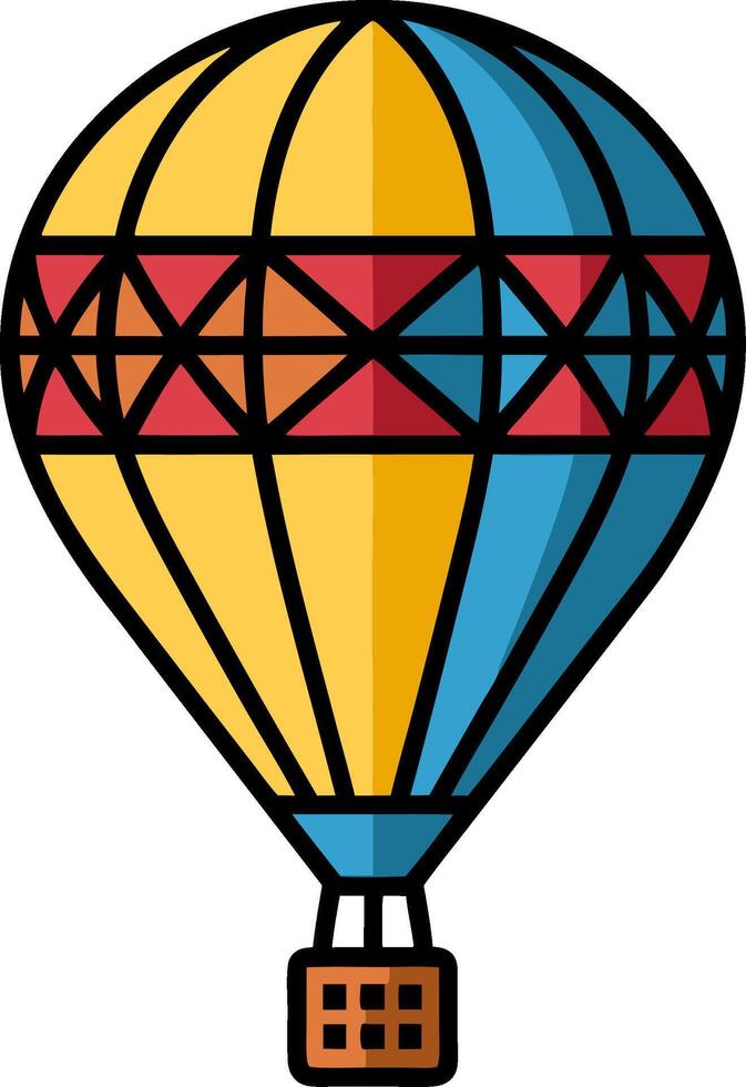Vibrant Colorful Hot Air Balloon Illustration for Design Projects vector