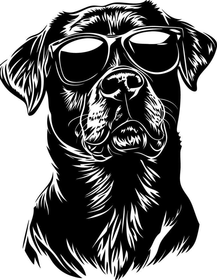 Cool Labrador Dog Wearing Sunglasses Illustration for Apparel and Design vector