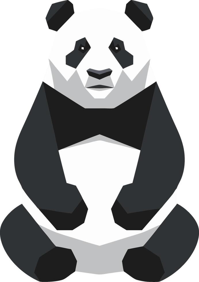 Geometric Polygon Panda Bear Art for Designs and Prints vector