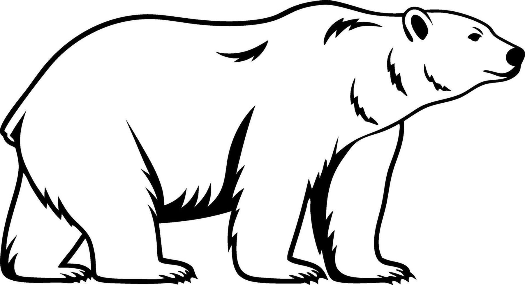Polar Bear Outline Art for Tattoos and Coloring Book Designs vector