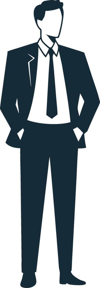 Businessman Silhouette in Suit for Corporate Visuals and Professional Designs vector