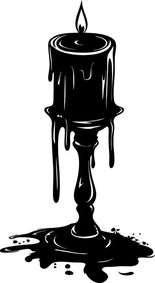 Dripping Wax Candle Art for Gothic and Halloween Design vector