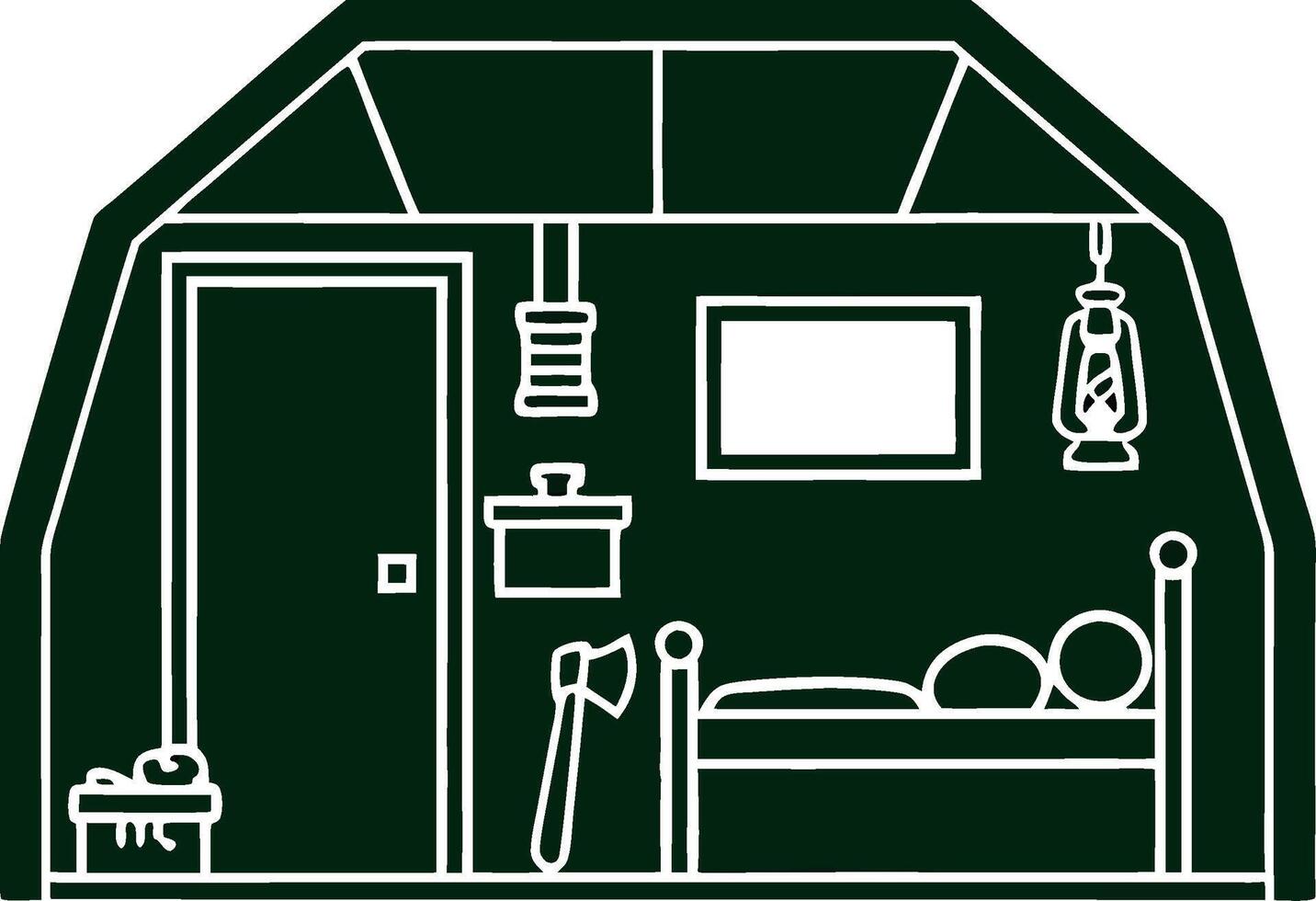 Rustic Cabin Interior Illustration Camping Adventure Design vector