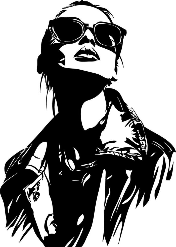 Stylish Woman Wearing Sunglasses Illustration for Fashion Design vector