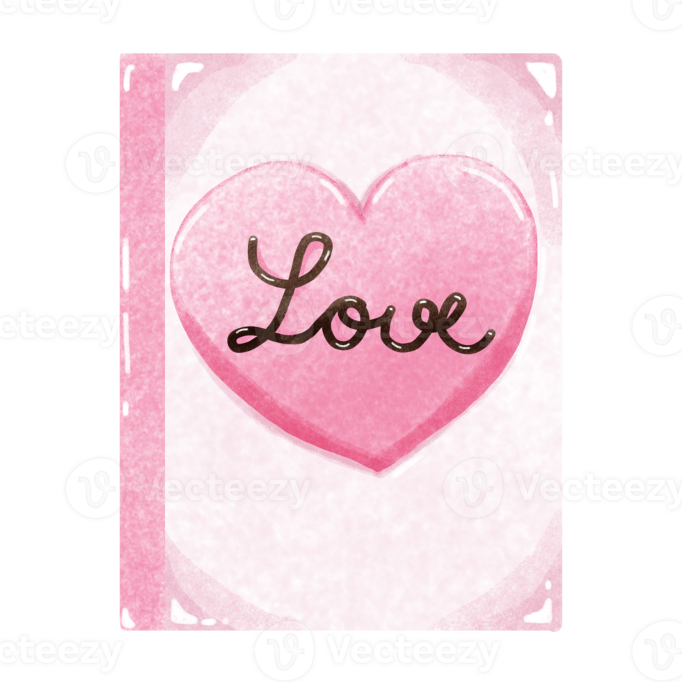 love card with heart on transparent background png