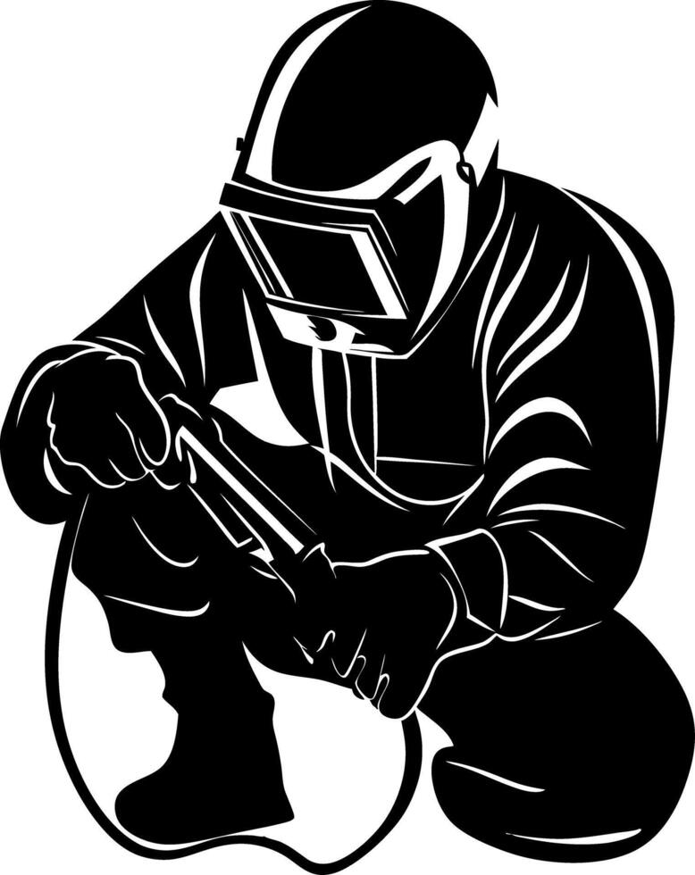 Welder in Protective Gear Illustration for Industrial Use or Logo Design vector