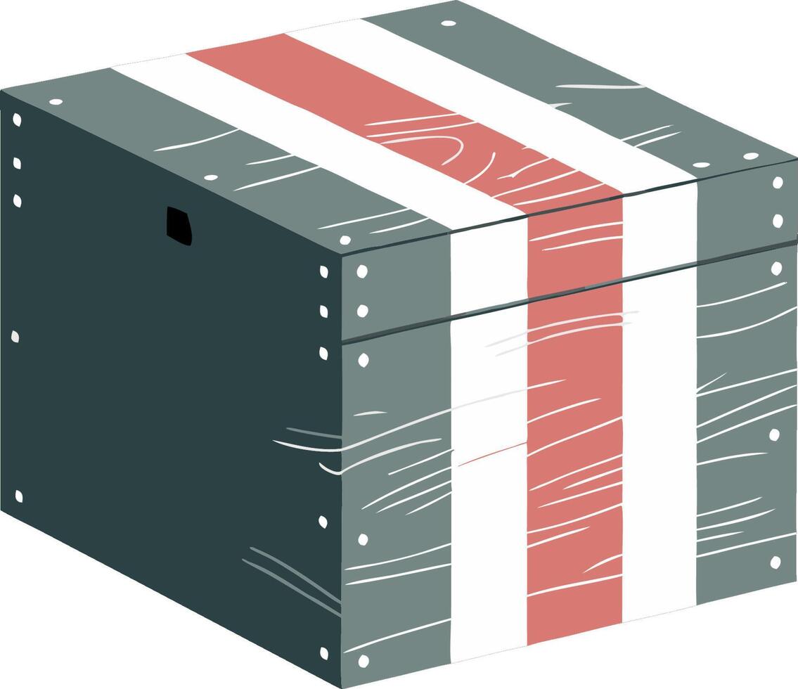 Rustic Wooden Crate Illustration for Storage and Design Projects vector