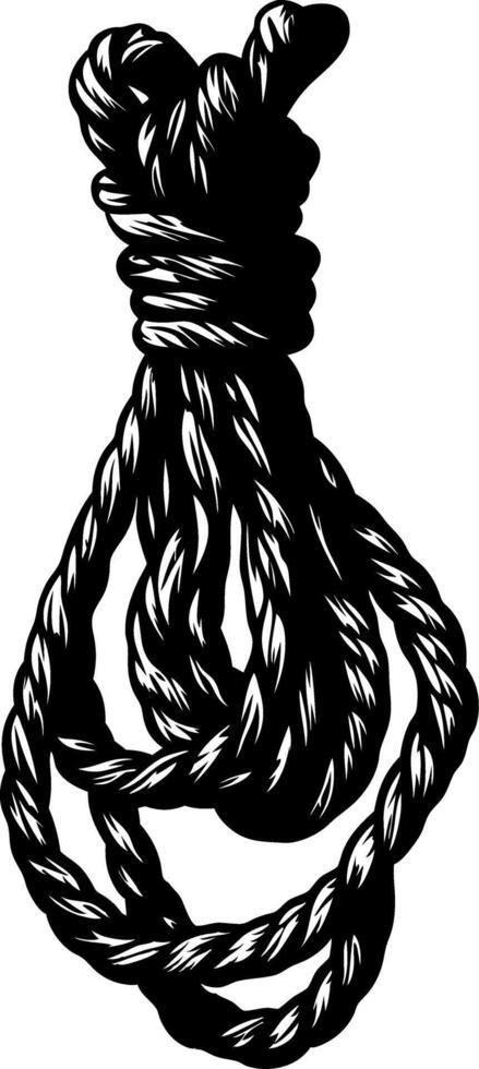 Illustration of Coiled Rope Knot for Nautical Design and Tattoo Art vector