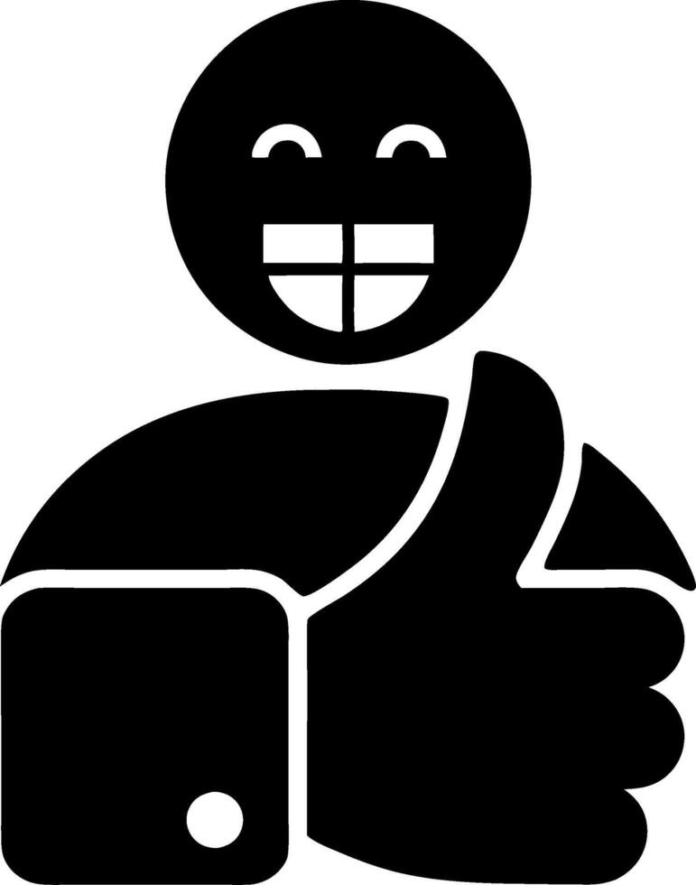 Happy Smiling Stick Figure Giving Thumbs Up for Positive Communication Designs vector